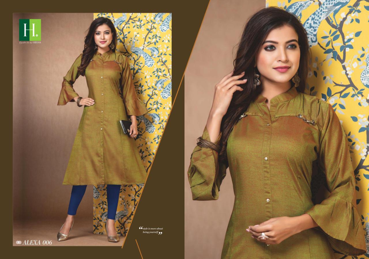 Hirwa Present Alexa Vol 2 Rayon Raw Silk Casual Kurti Online Shopping In Surat