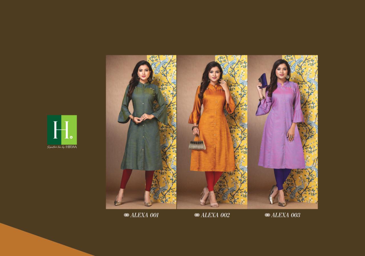 Hirwa Present Alexa Vol 2 Rayon Raw Silk Casual Kurti Online Shopping In Surat