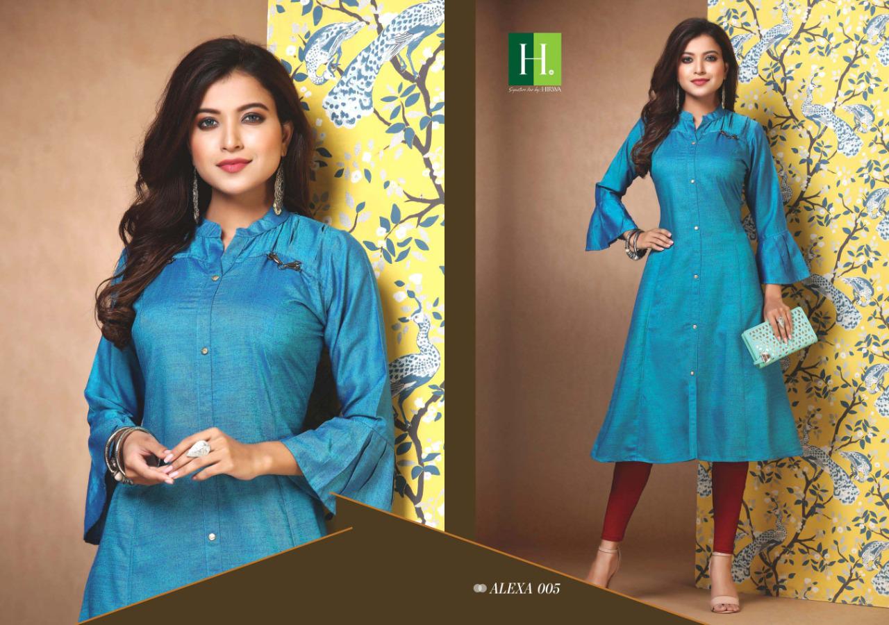 Hirwa Present Alexa Vol 2 Rayon Raw Silk Casual Kurti Online Shopping In Surat