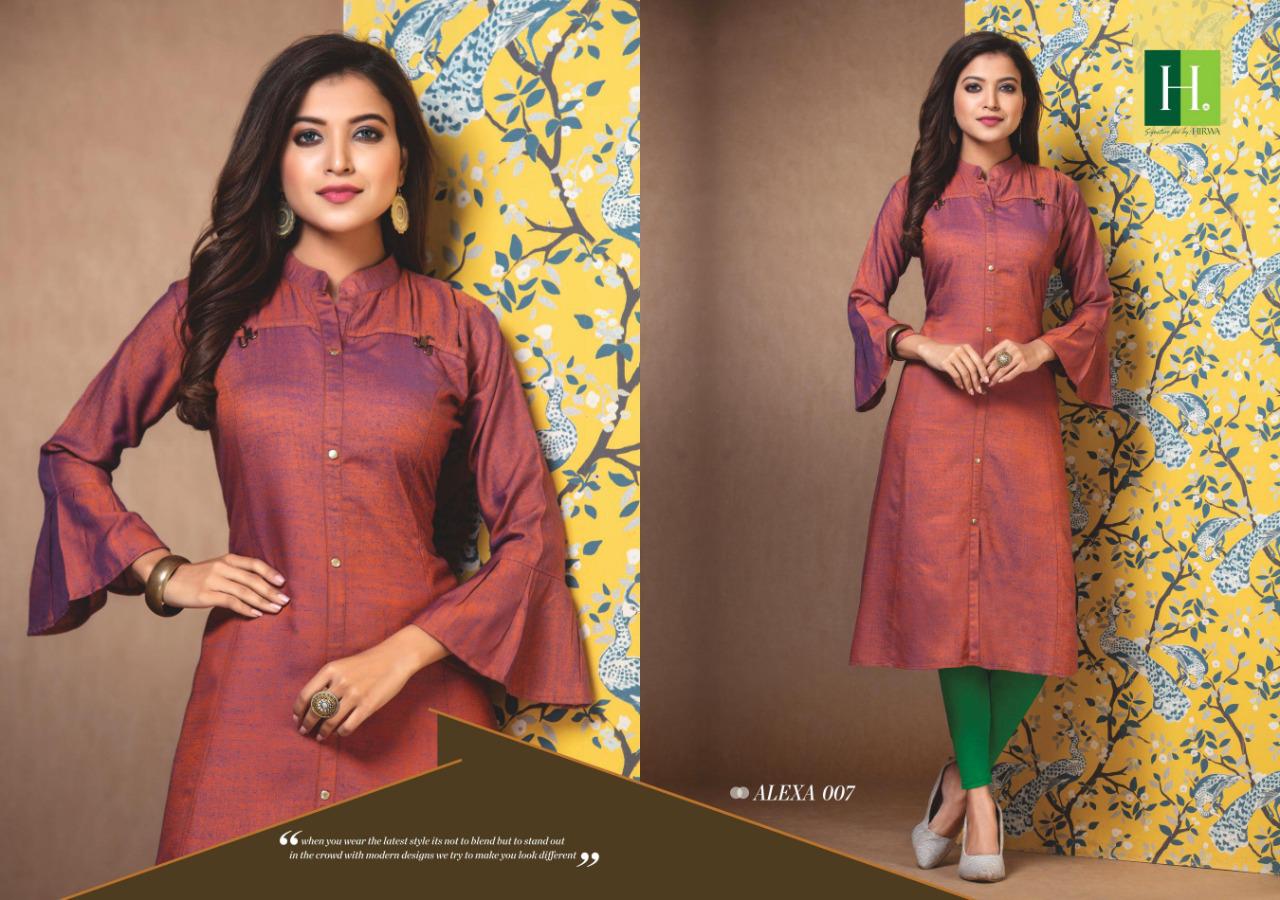 Hirwa Present Alexa Vol 2 Rayon Raw Silk Casual Kurti Online Shopping In Surat