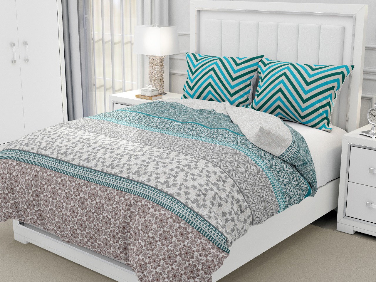 K4u Presents Seven Star King Size Cotton Bedsheet With Matching Pillow Cover