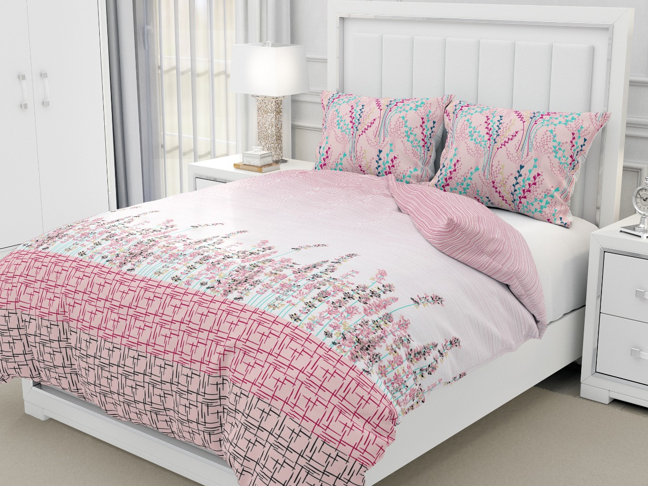 K4u Presents Seven Star King Size Cotton Bedsheet With Matching Pillow Cover