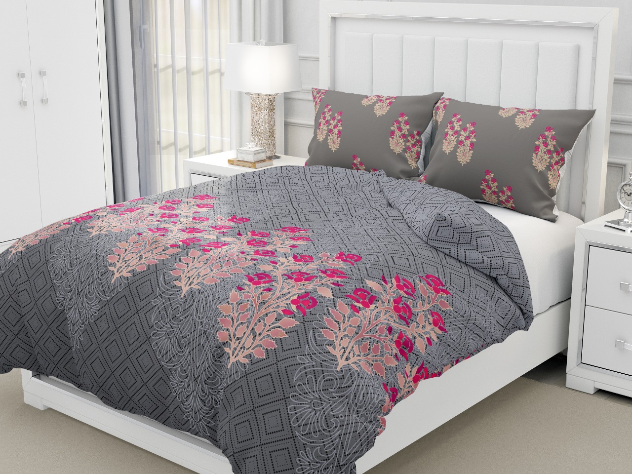 K4u Presents Seven Star King Size Cotton Bedsheet With Matching Pillow Cover