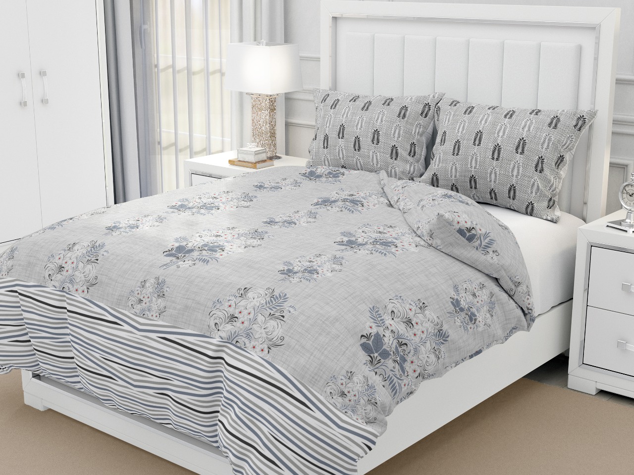 K4u Presents Seven Star King Size Cotton Bedsheet With Matching Pillow Cover