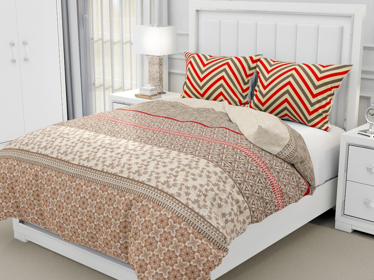 K4u Presents Seven Star King Size Cotton Bedsheet With Matching Pillow Cover