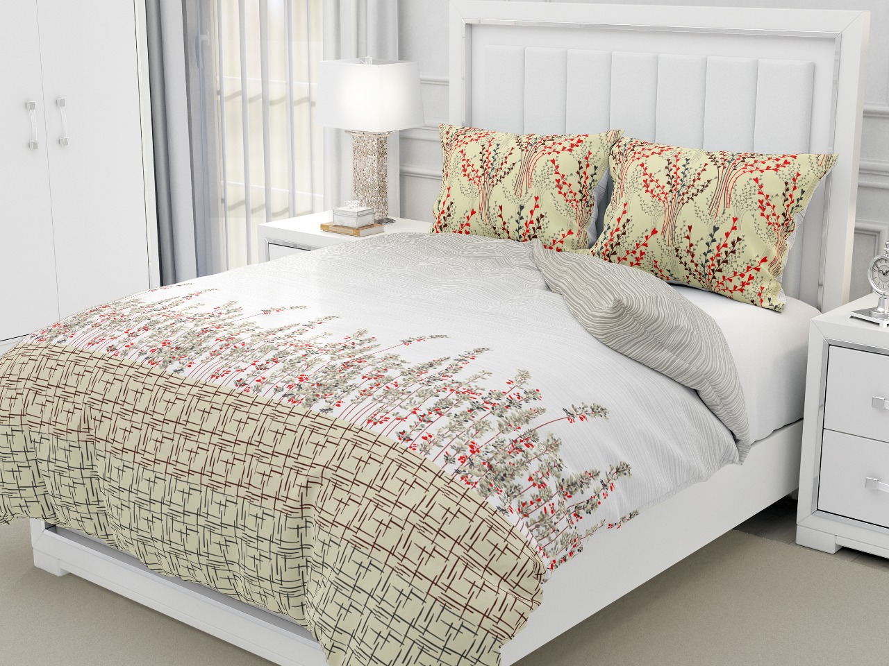 K4u Presents Seven Star King Size Cotton Bedsheet With Matching Pillow Cover