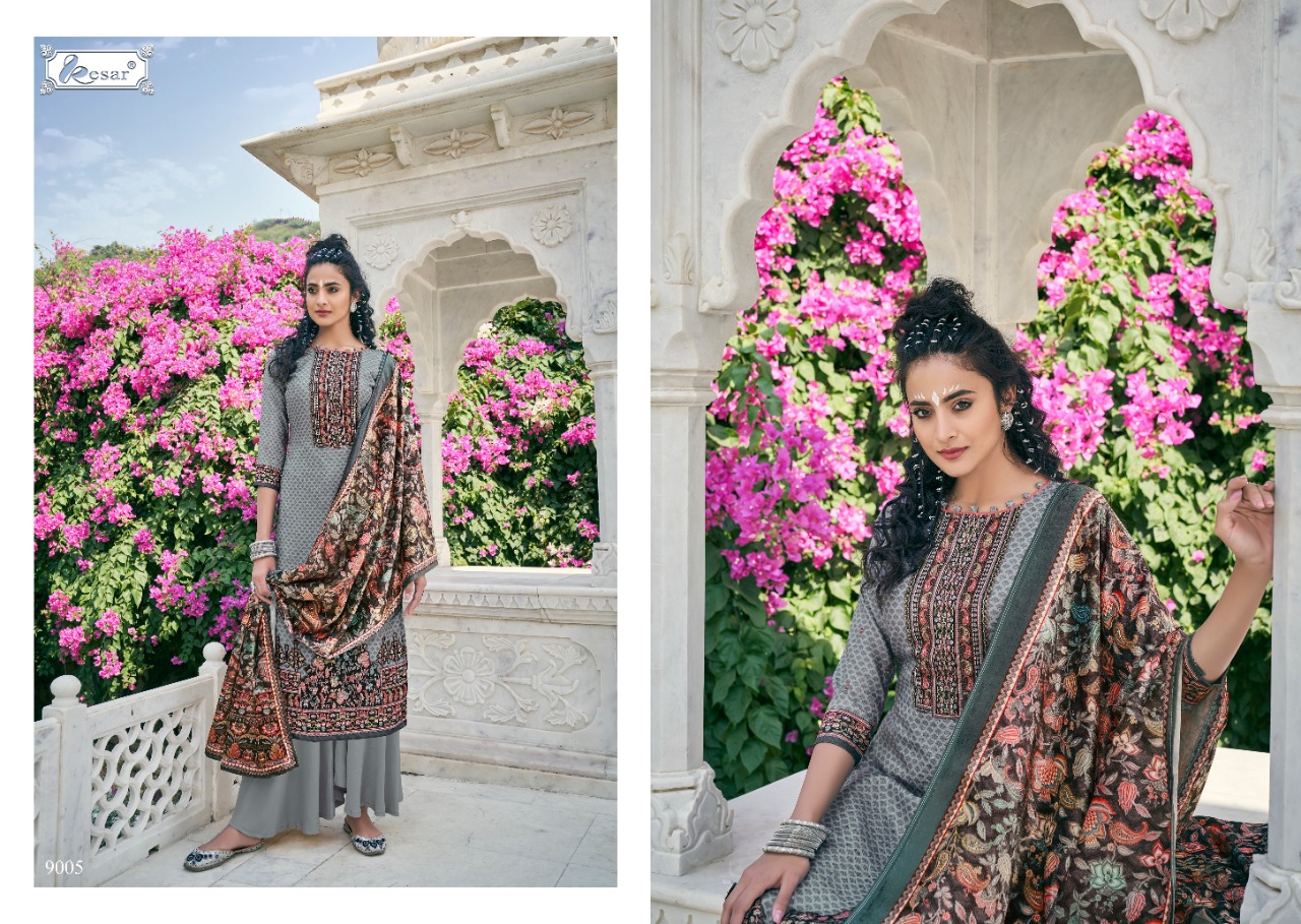 Kesar Presents Hafsha Pure Pashmina Digital Print Winter Collections Suits Catalogs