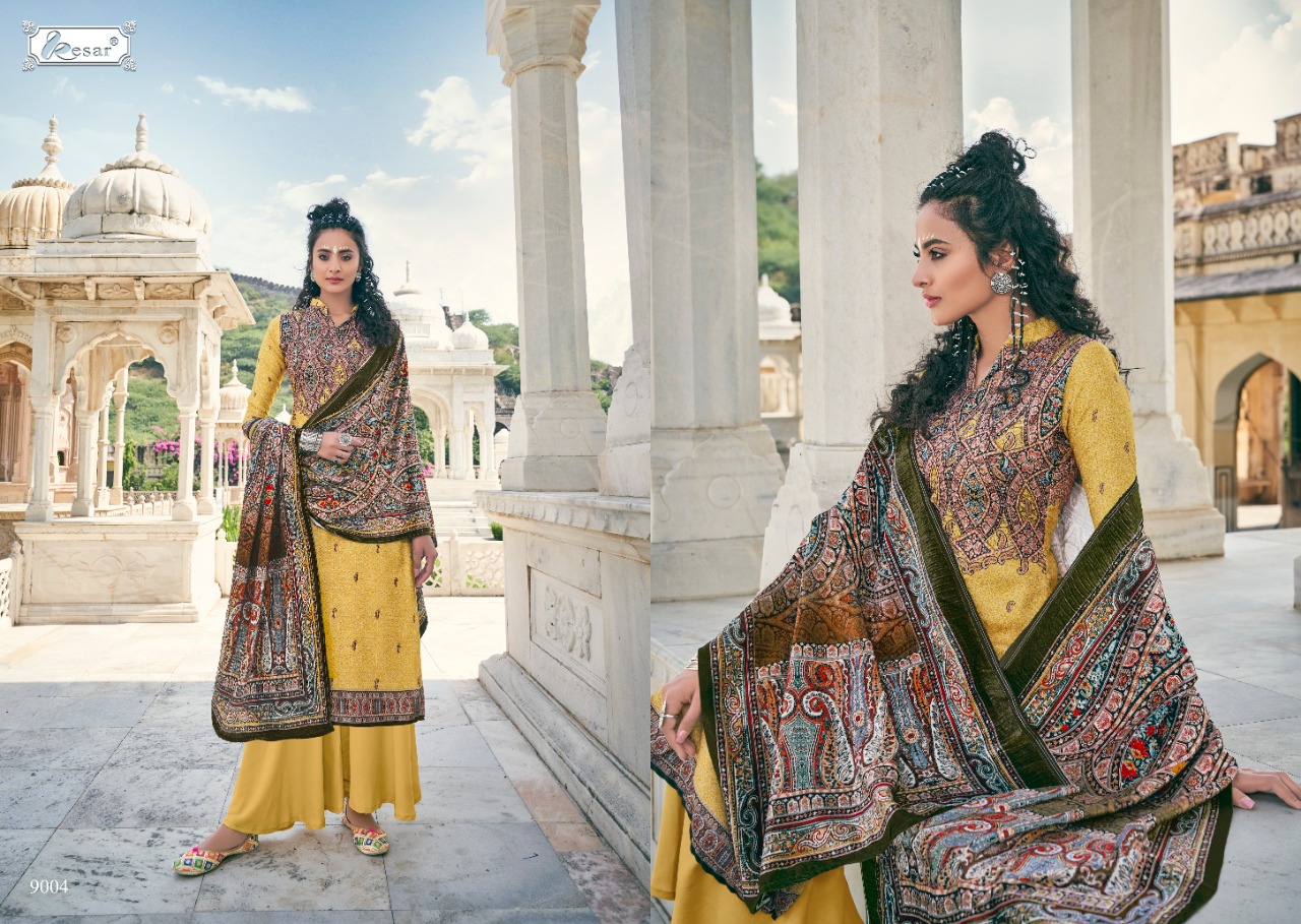 Kesar Presents Hafsha Pure Pashmina Digital Print Winter Collections Suits Catalogs