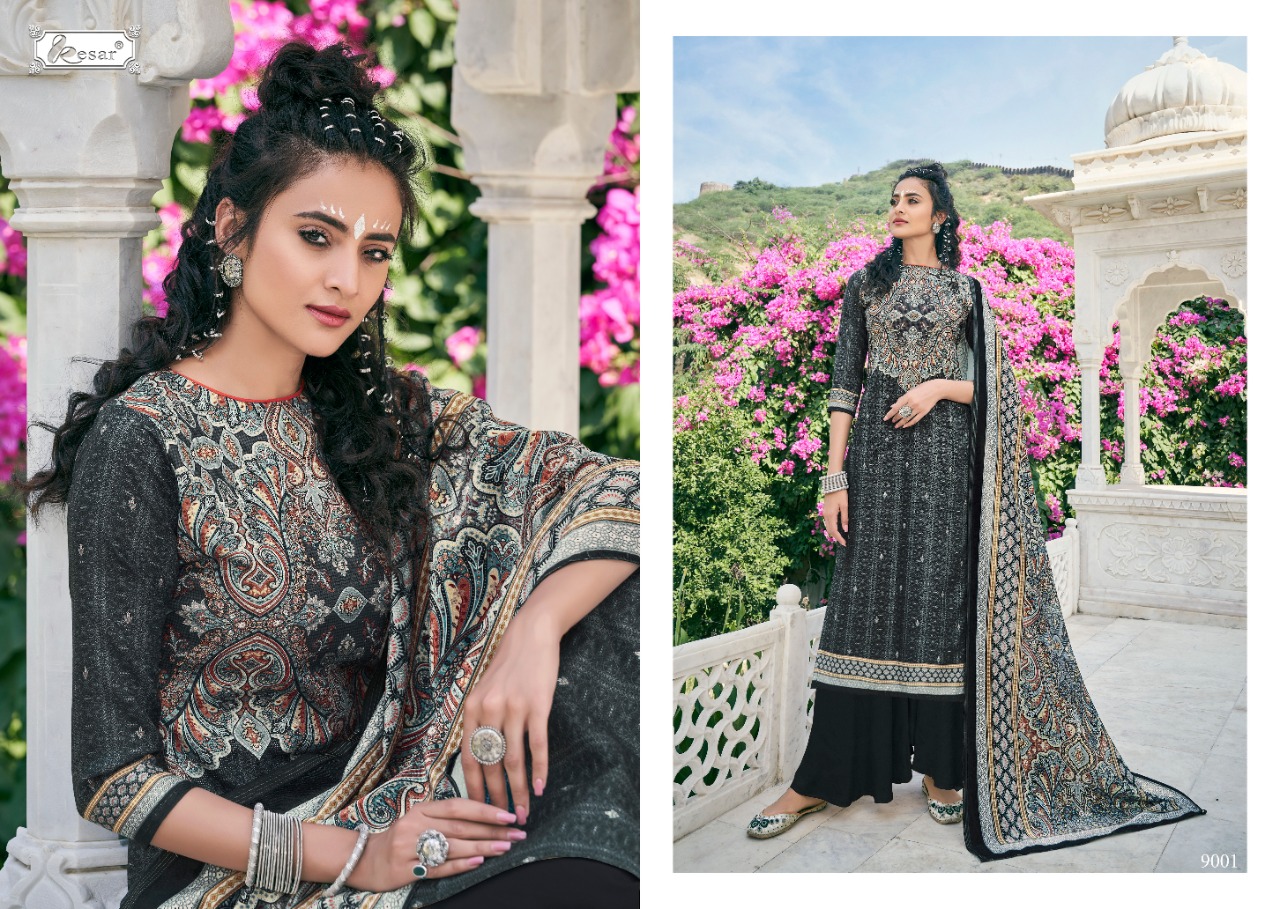 Kesar Presents Hafsha Pure Pashmina Digital Print Winter Collections Suits Catalogs