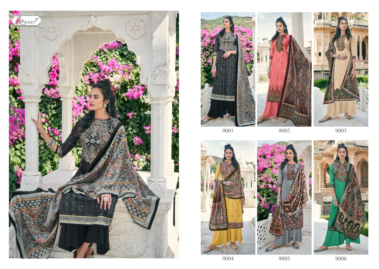 Kesar Presents Hafsha Pure Pashmina Digital Print Winter Collections Suits Catalogs