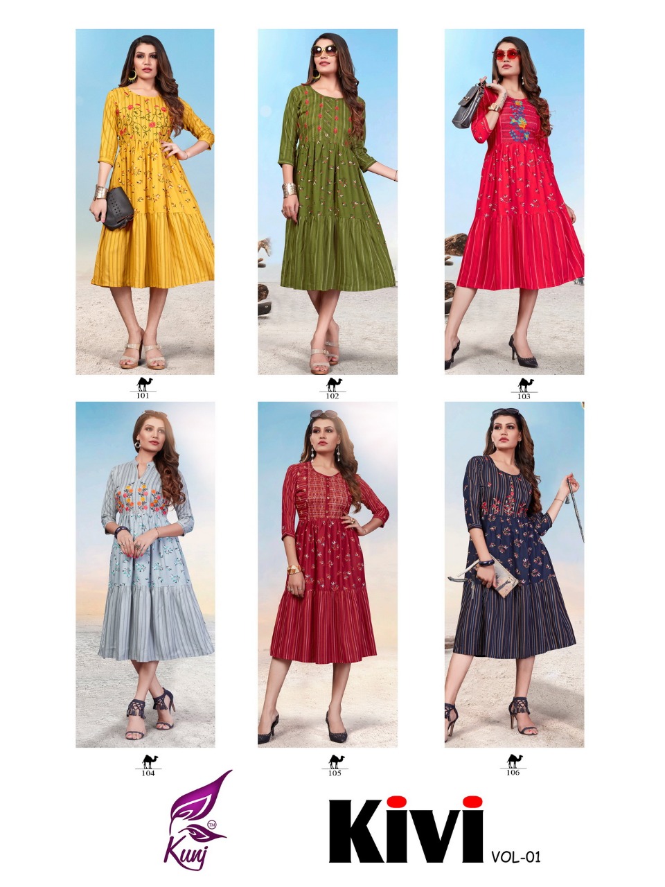 Kunj Launching Kivi Vol 1 Rayon Print Classy Look Kurti Online Catalogs Seller