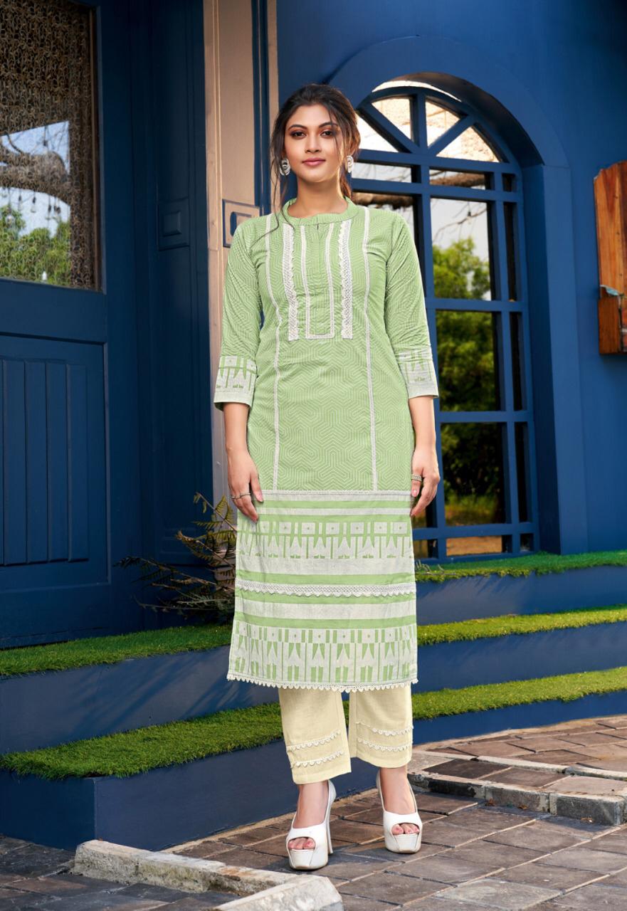 Look Well By Lymi Pure Cotton Exclusive Kurti With Pant Catalogs Supplier In India