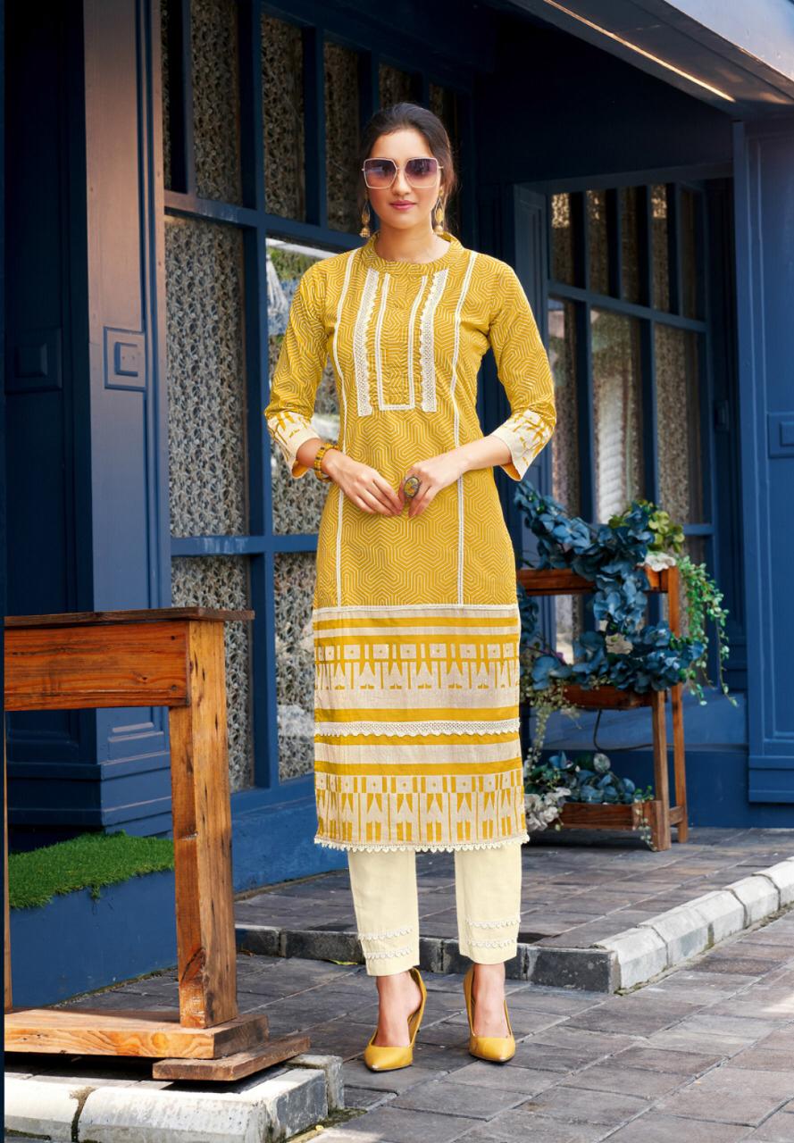 Look Well By Lymi Pure Cotton Exclusive Kurti With Pant Catalogs Supplier In India