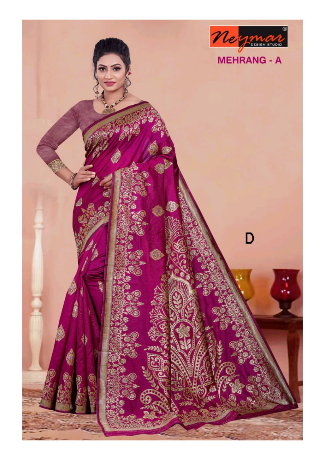 Mehrang By Neymar Design Studio Ethnic Wear Silk Designer Saree Catalogs Supplier