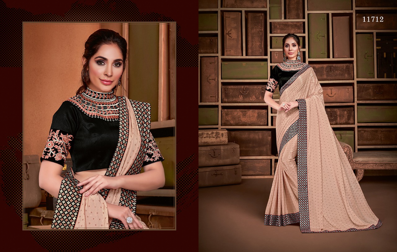 Norita Presenting Taarika Jacquard Georgette Silk Party Wear Designer Saree Exporter In Surat
