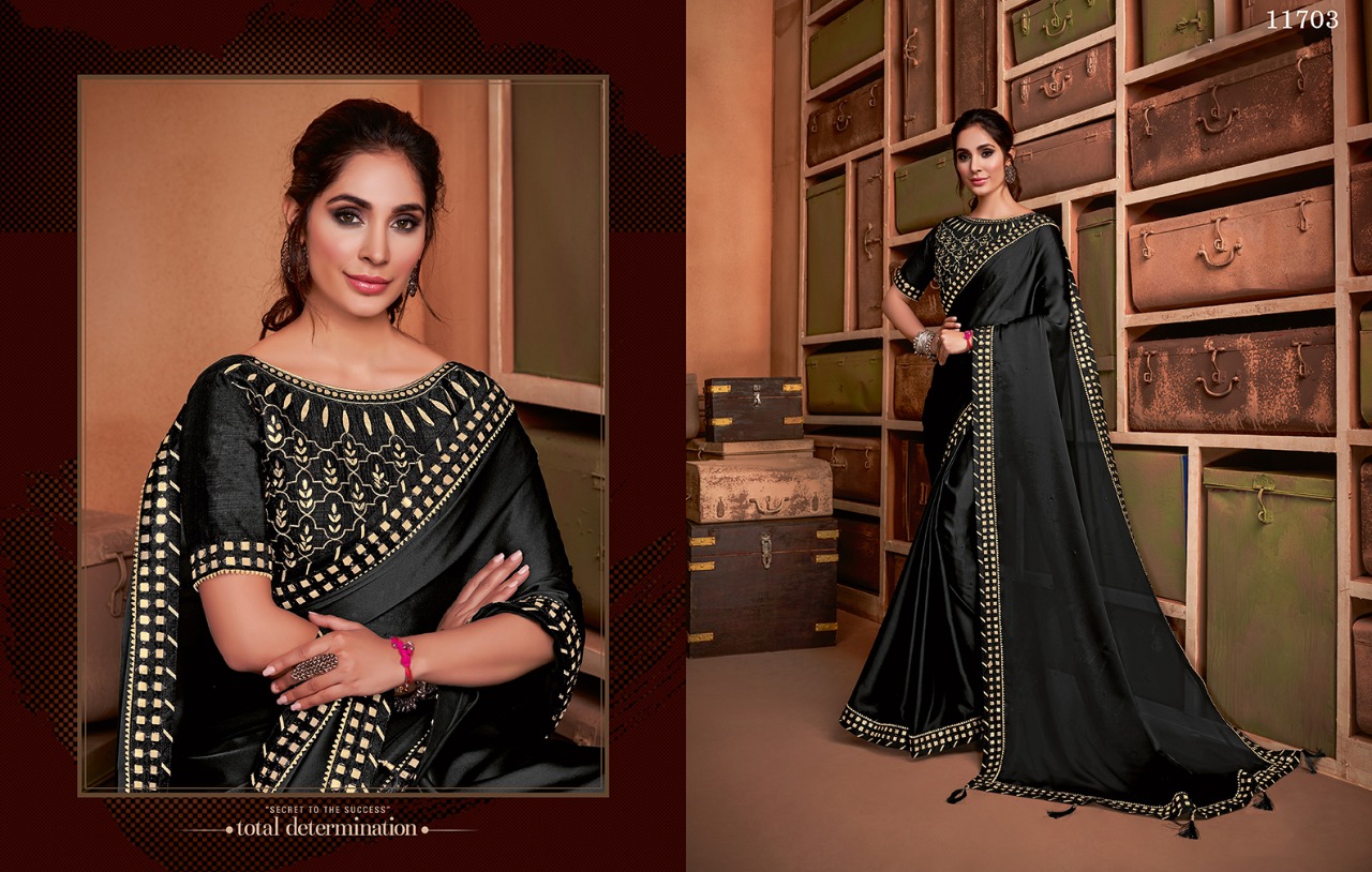 Norita Presenting Taarika Jacquard Georgette Silk Party Wear Designer Saree Exporter In Surat