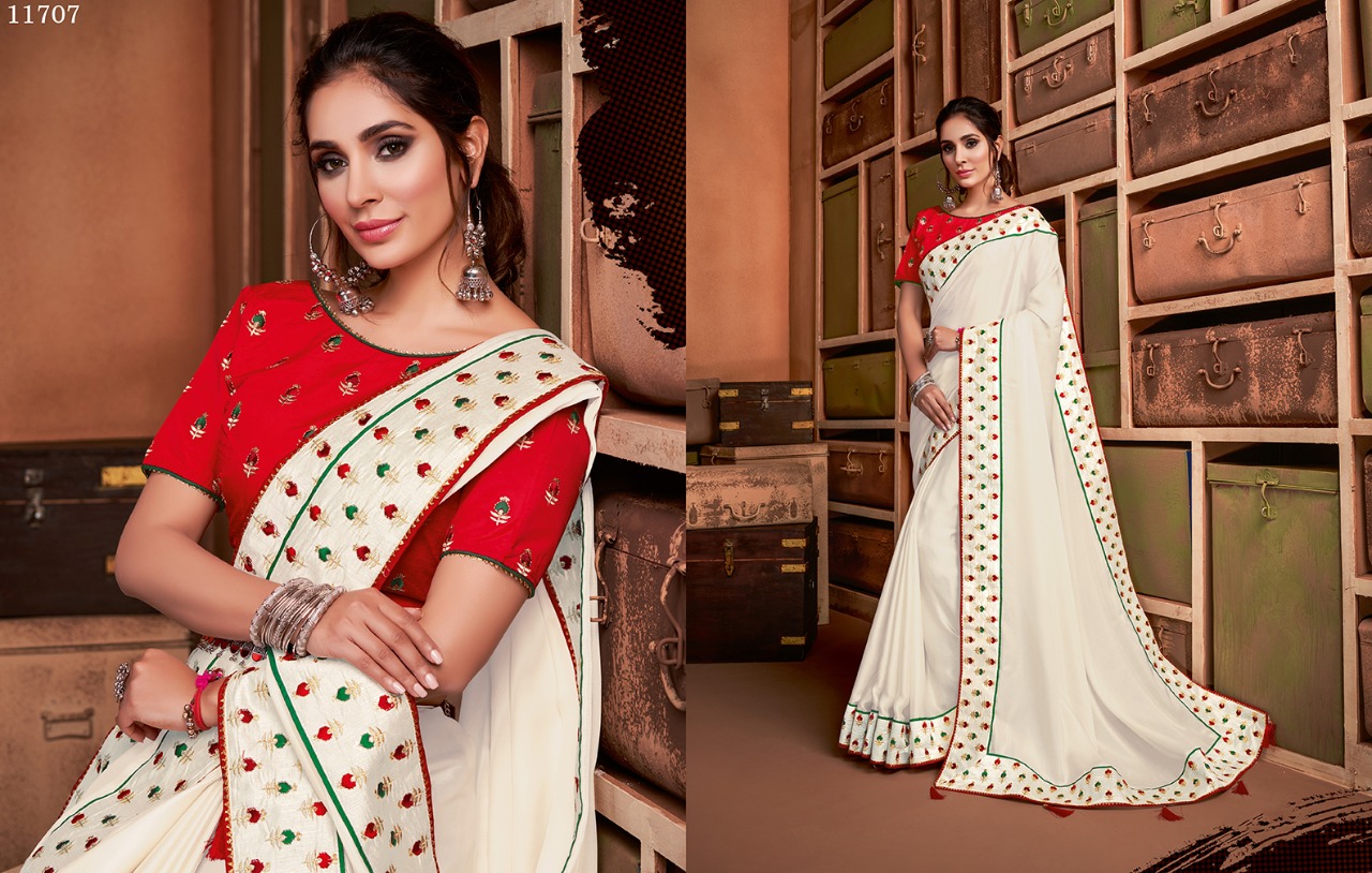 Norita Presenting Taarika Jacquard Georgette Silk Party Wear Designer Saree Exporter In Surat