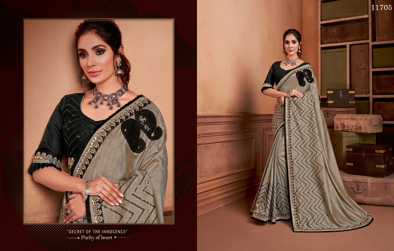 Norita Presenting Taarika Jacquard Georgette Silk Party Wear Designer Saree Exporter In Surat