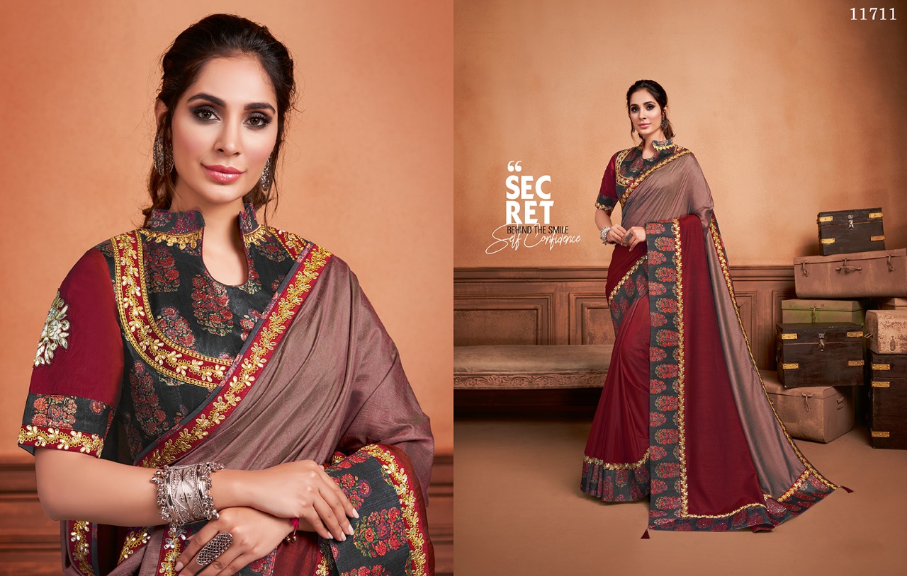 Norita Presenting Taarika Jacquard Georgette Silk Party Wear Designer Saree Exporter In Surat