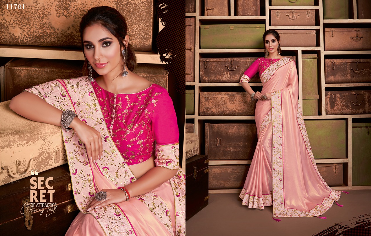Norita Presenting Taarika Jacquard Georgette Silk Party Wear Designer Saree Exporter In Surat