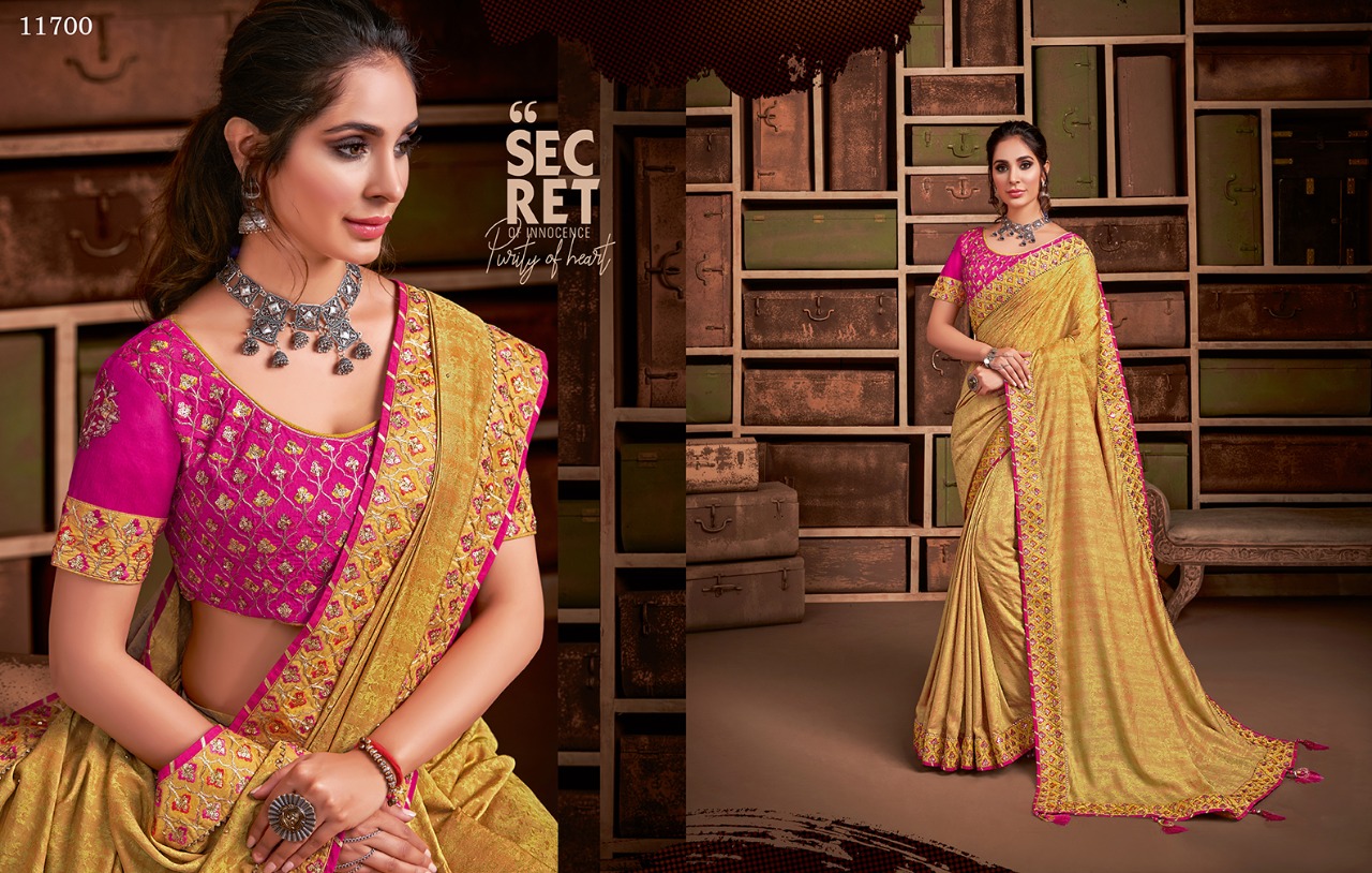 Norita Presenting Taarika Jacquard Georgette Silk Party Wear Designer Saree Exporter In Surat