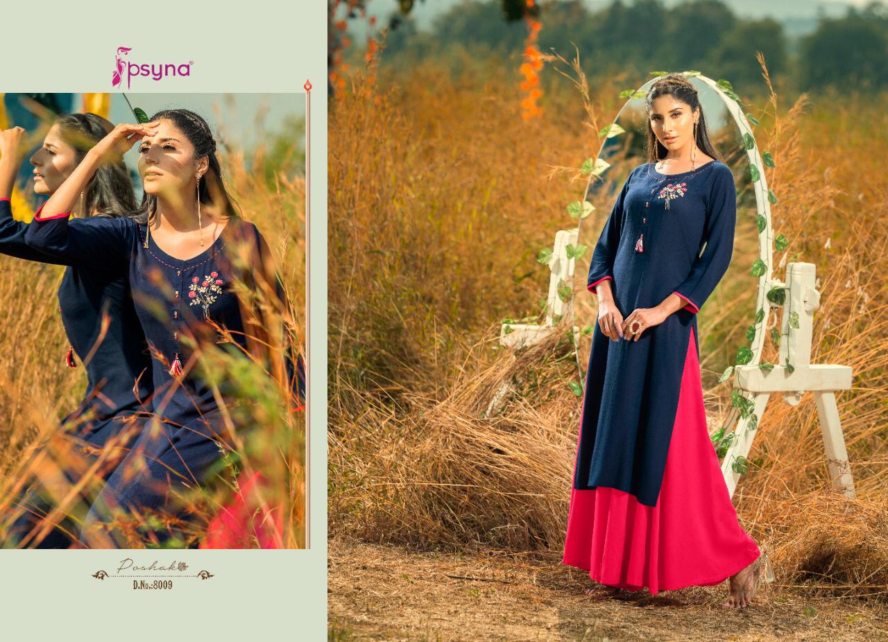Psyna Launch Poshak Vol 8 Rayon Slub Exclusive Stylish Festive Wear Kurti Catalogs