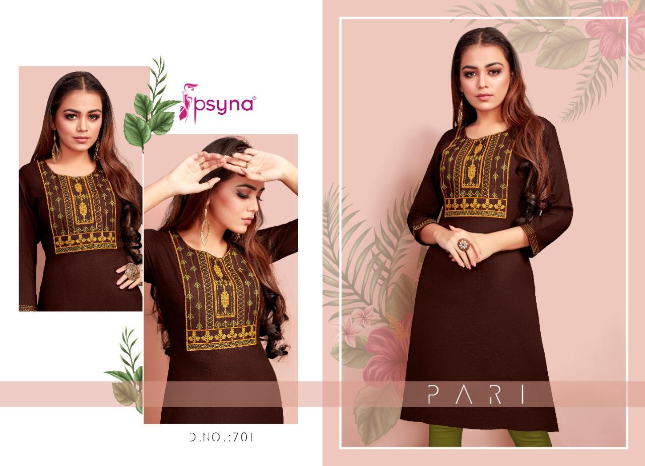 Psyna Presents Pari Vol 7 Rayon Slub Casual Wear Kurti At Lowest Rate In Surat Market