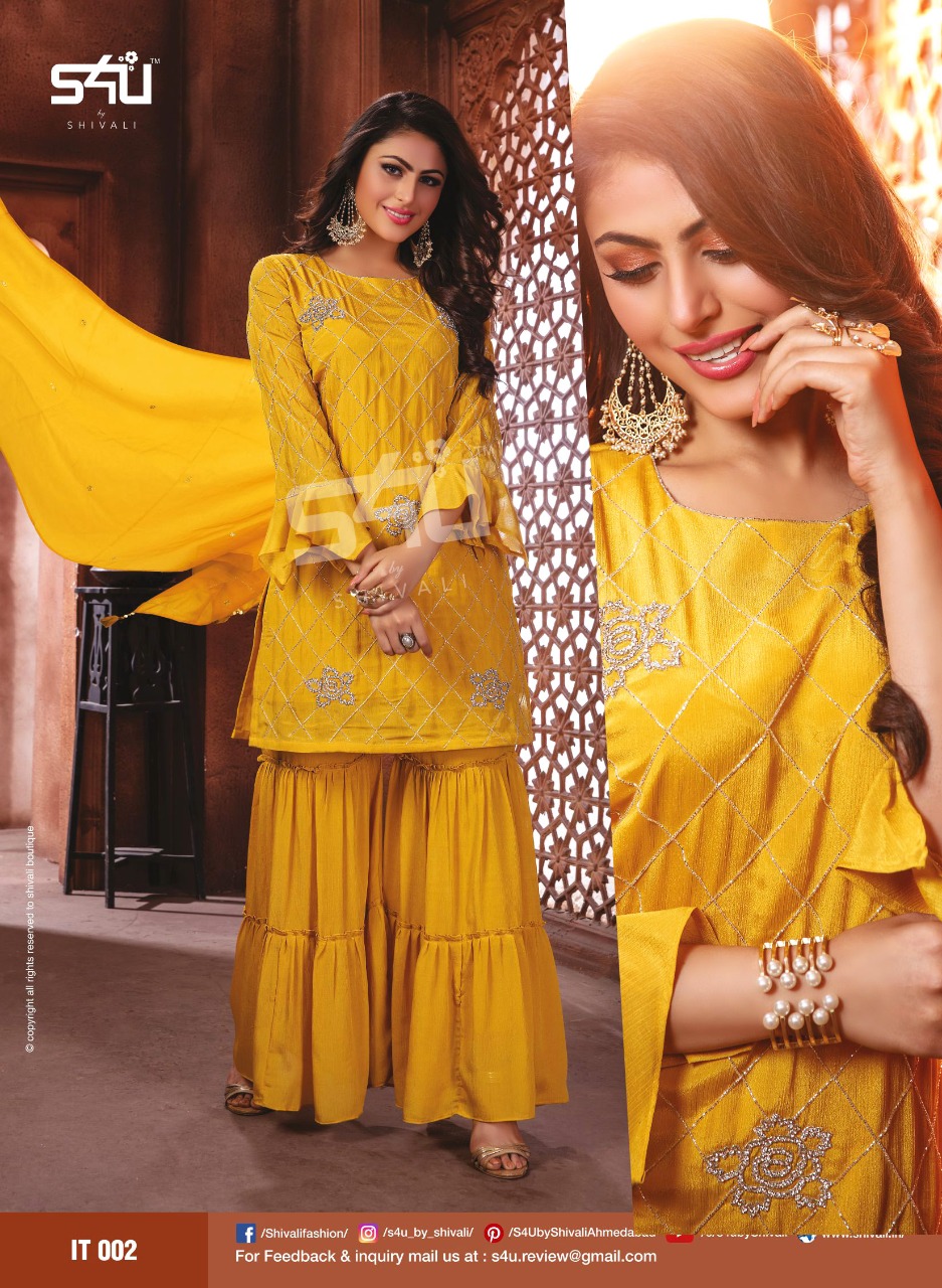S4u By Shivali Presents Inayat Fancy Branded Exclusive Sharara Style Suits Beautiful Collections