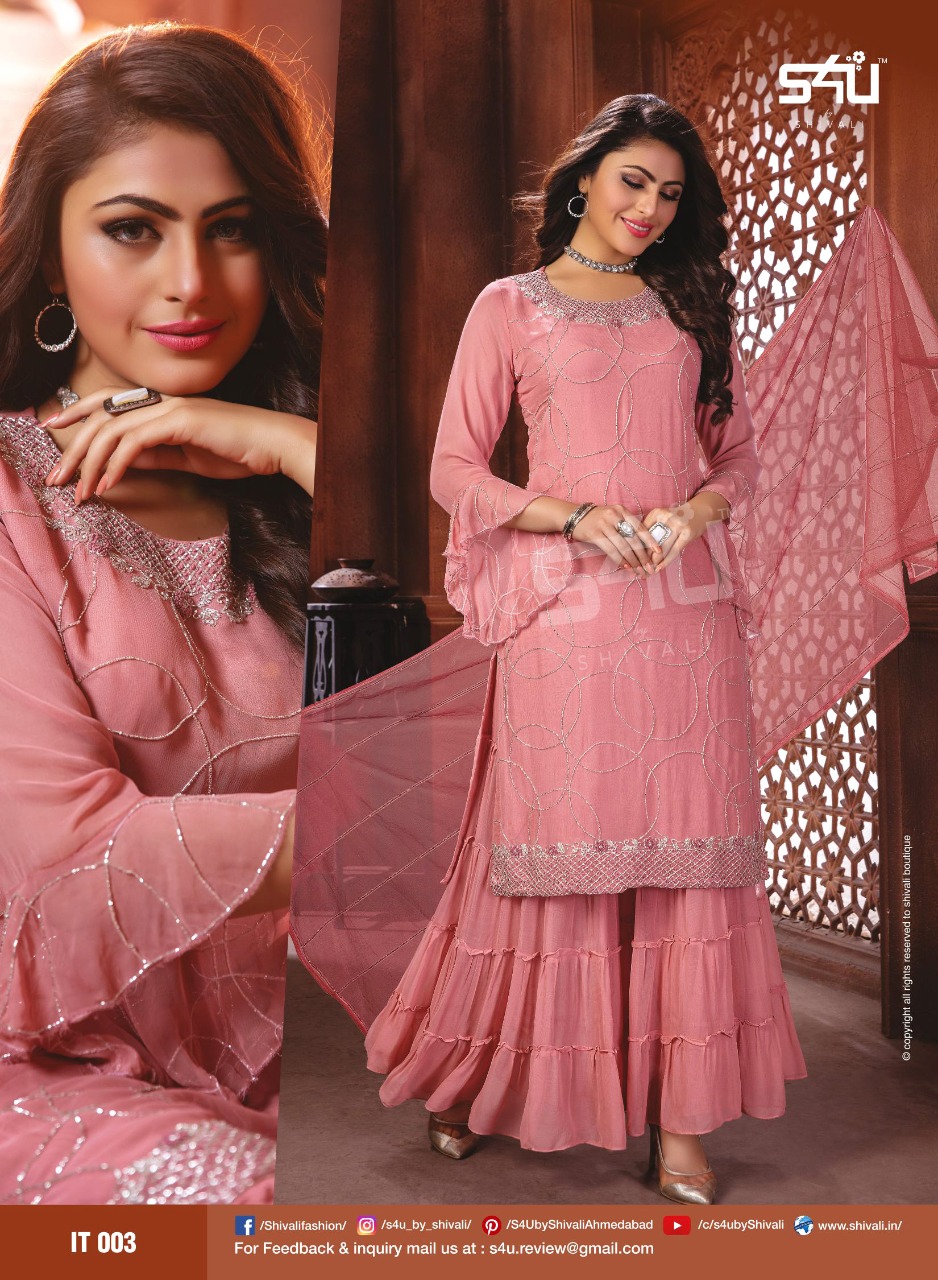 S4u By Shivali Presents Inayat Fancy Branded Exclusive Sharara Style Suits Beautiful Collections