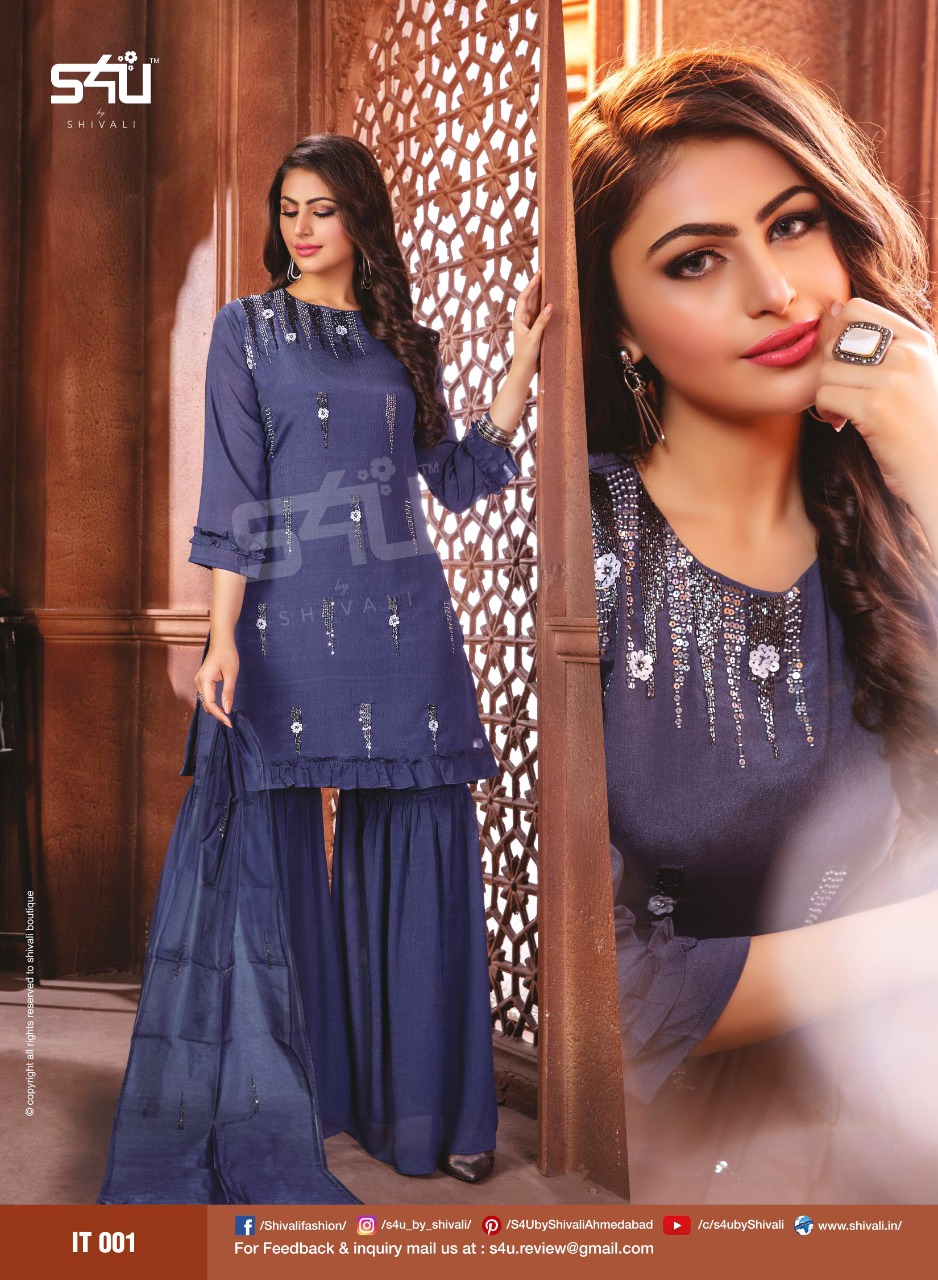 S4u By Shivali Presents Inayat Fancy Branded Exclusive Sharara Style Suits Beautiful Collections