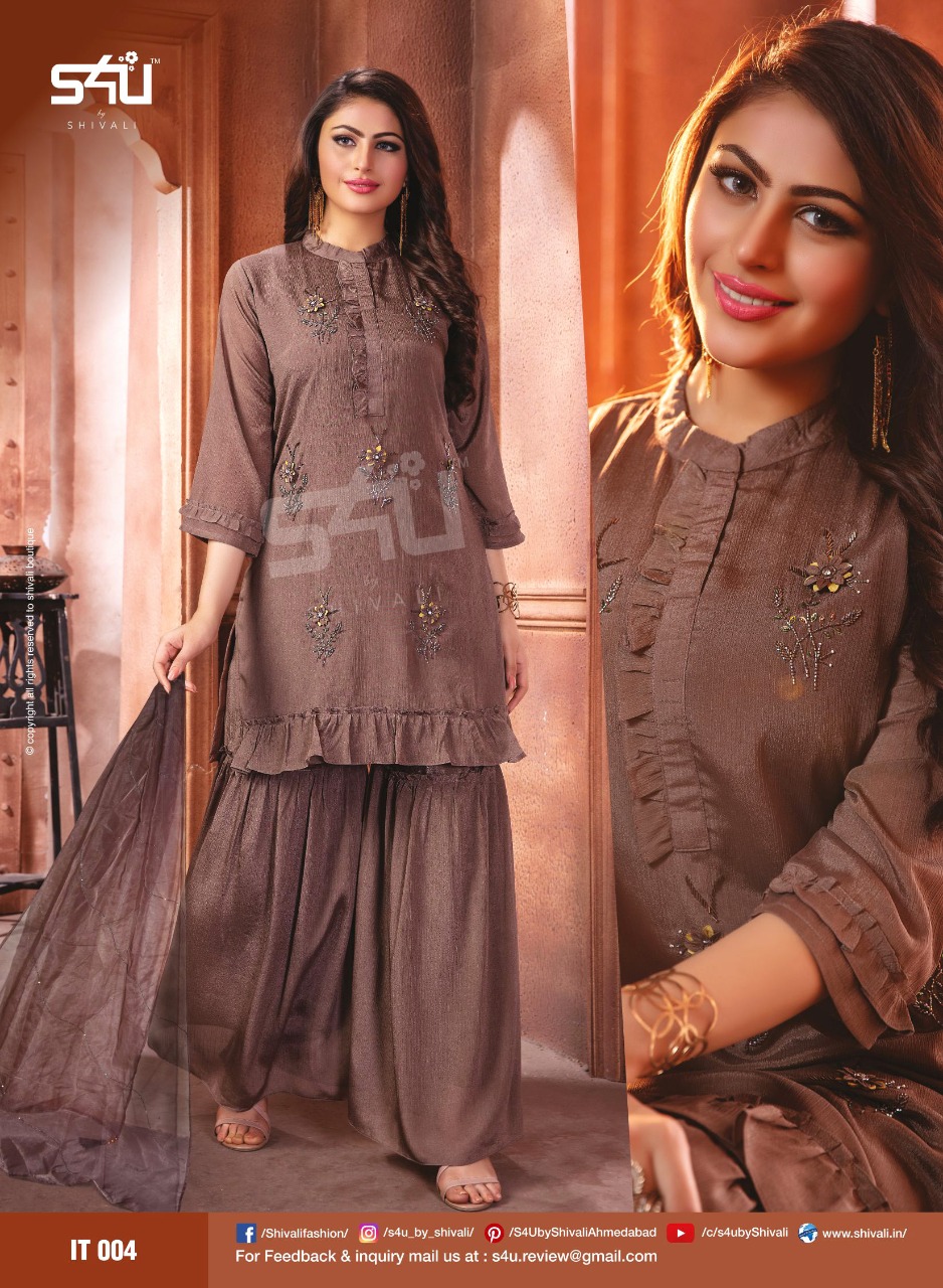 S4u By Shivali Presents Inayat Fancy Branded Exclusive Sharara Style Suits Beautiful Collections