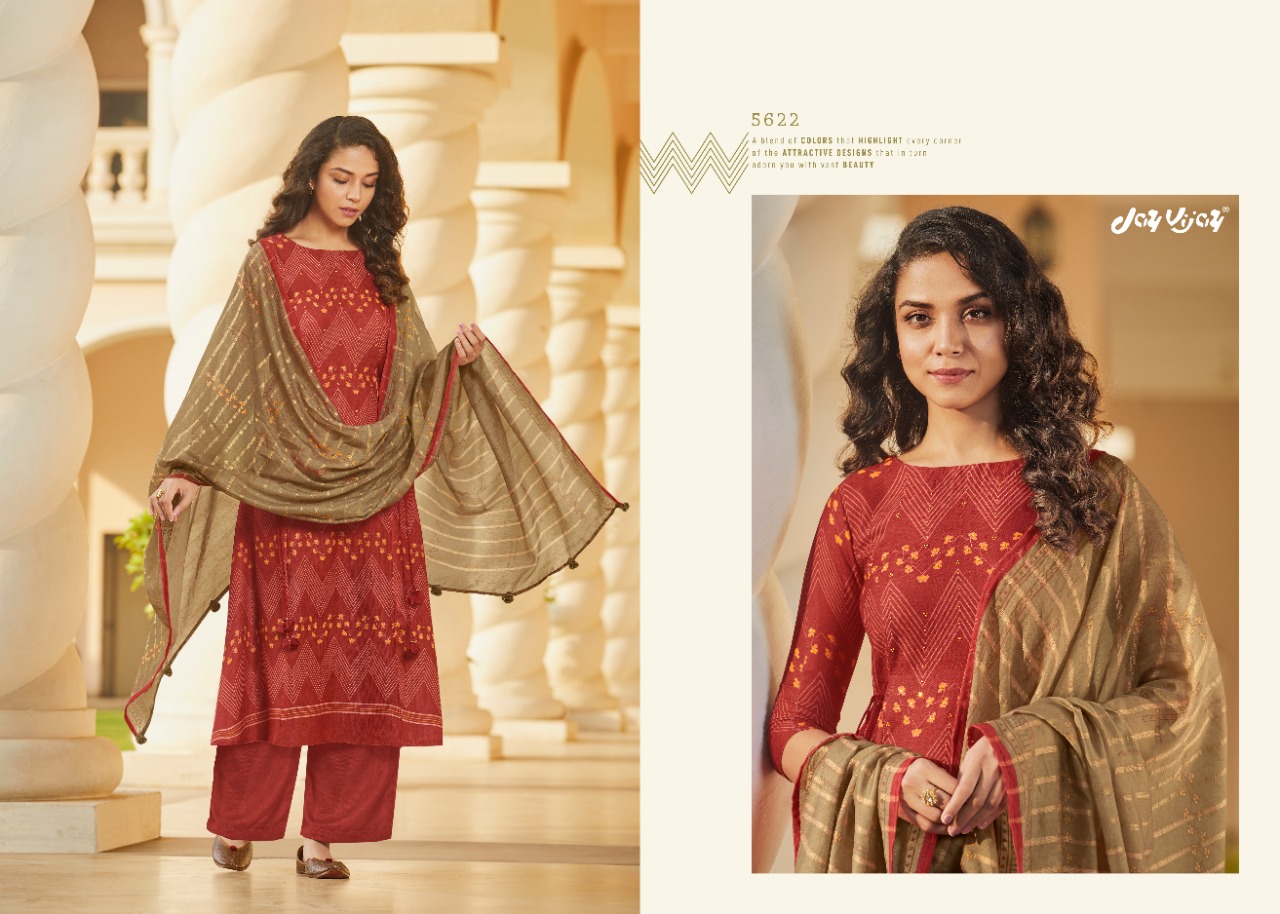 Saga Story By Jay Vijay Pashmina Digital Print With Handwork Salwar Kameez