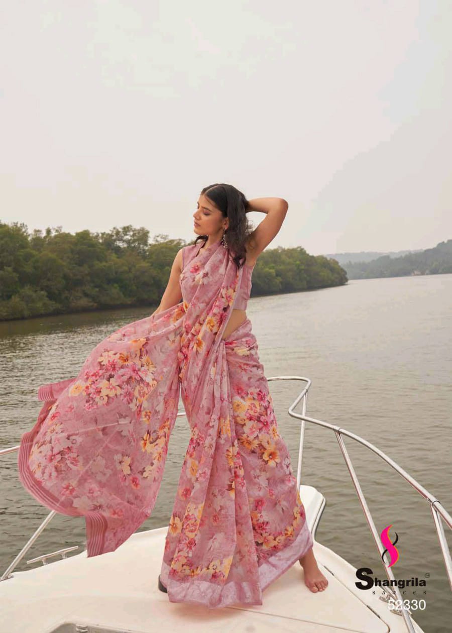 Shangrila Presenting New Kanchana Vol 24 Linen Cotton Casual Wear Synthetic Saree Catalogs