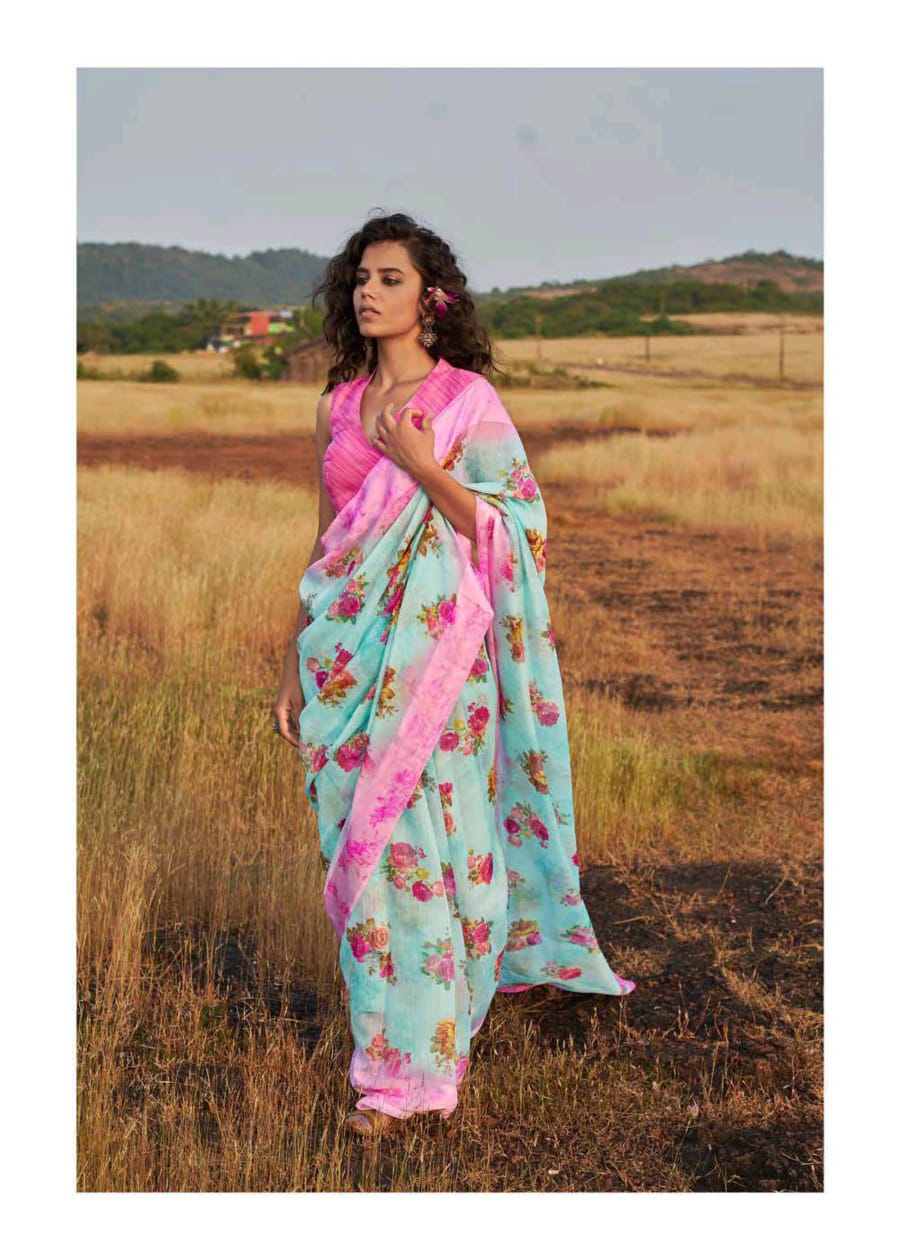 Shangrila Presenting New Kanchana Vol 24 Linen Cotton Casual Wear Synthetic Saree Catalogs