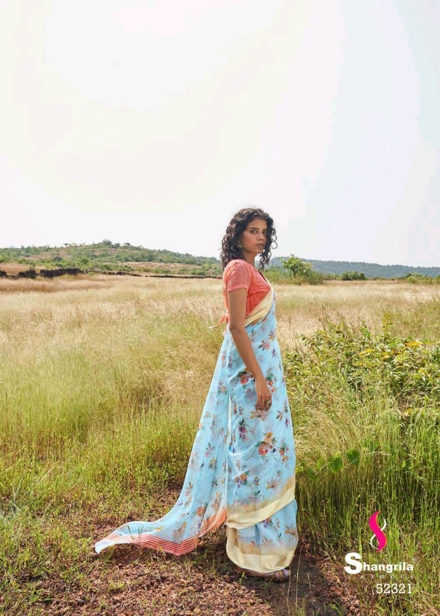 Shangrila Presenting New Kanchana Vol 24 Linen Cotton Casual Wear Synthetic Saree Catalogs