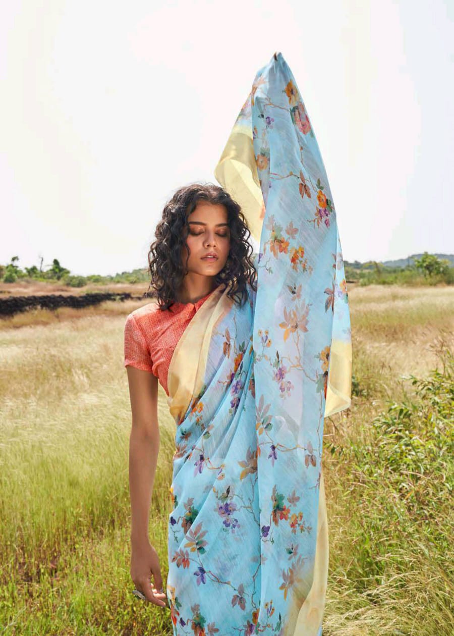 Shangrila Presenting New Kanchana Vol 24 Linen Cotton Casual Wear Synthetic Saree Catalogs