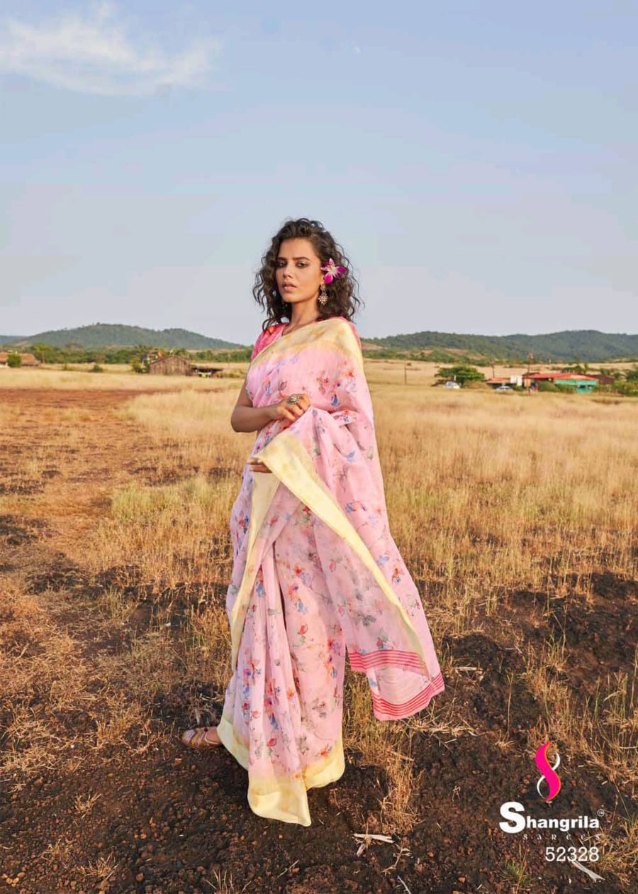 Shangrila Presenting New Kanchana Vol 24 Linen Cotton Casual Wear Synthetic Saree Catalogs