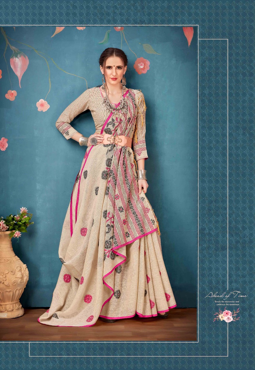 Tanya By Ishika Saree Cotton Linen Casual Wear Classy Look Saree Catalogs Exporter