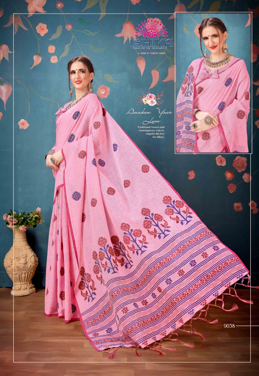 Tanya By Ishika Saree Cotton Linen Casual Wear Classy Look Saree Catalogs Exporter