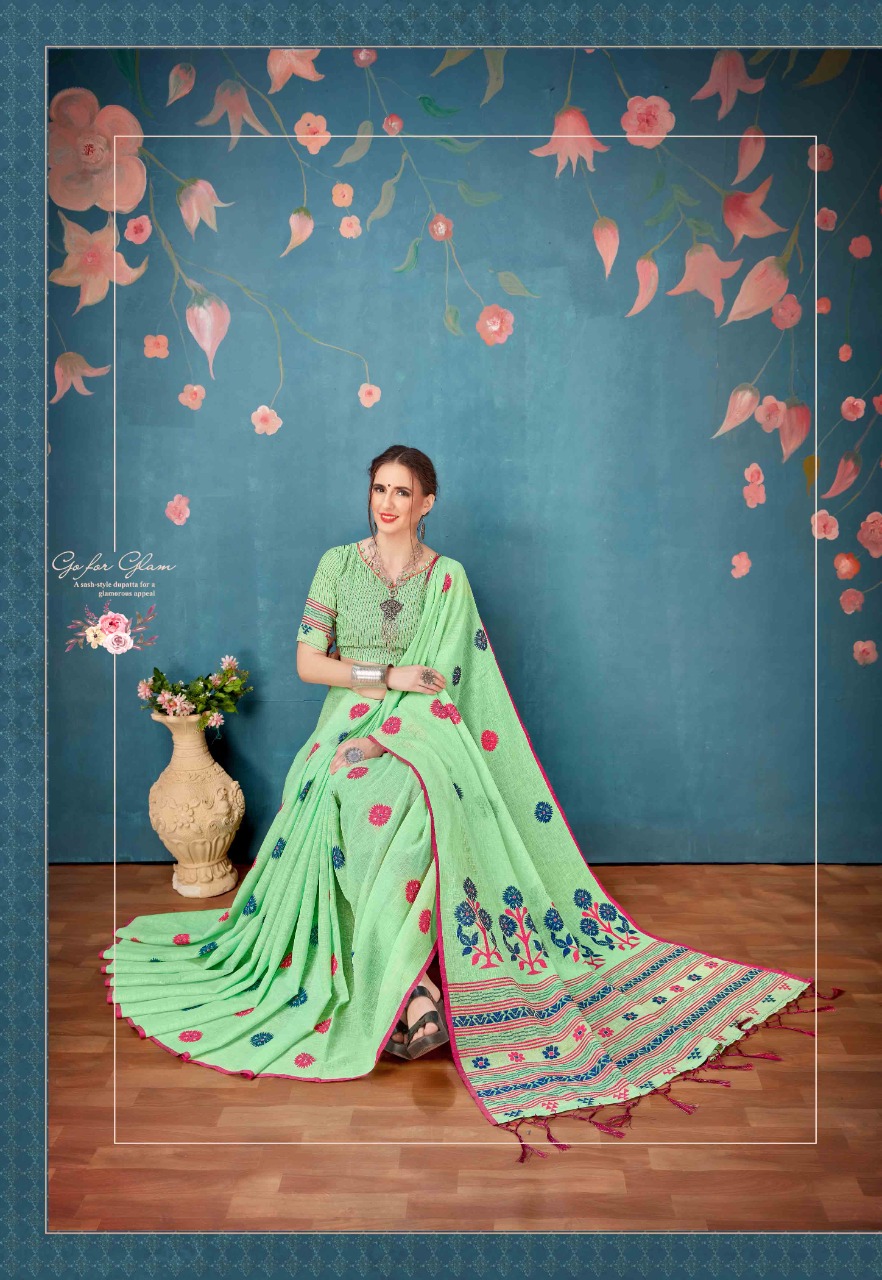 Tanya By Ishika Saree Cotton Linen Casual Wear Classy Look Saree Catalogs Exporter