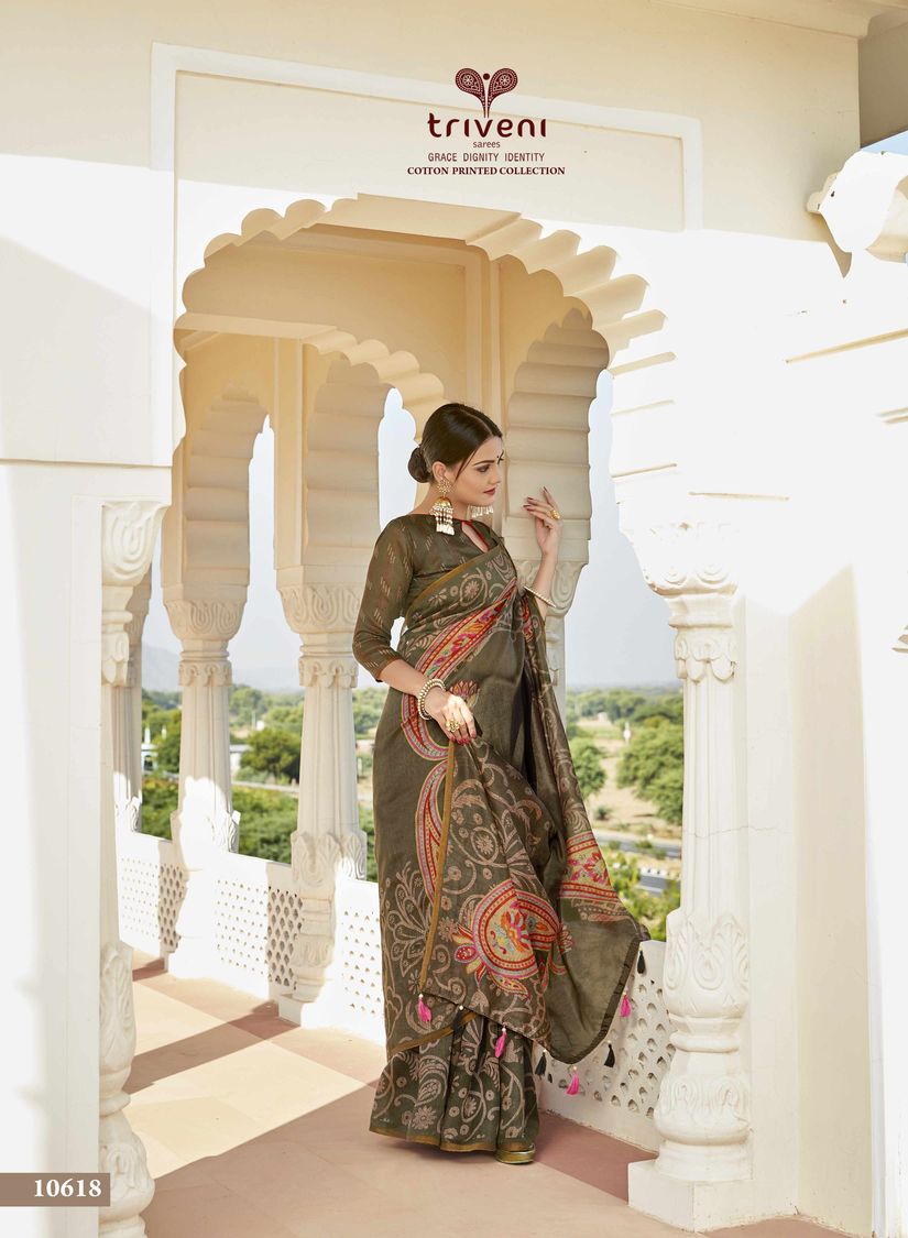 Triveni Muze Vol 2 Cotton Print Traditional Look Saree Online Supplier In Surat Market