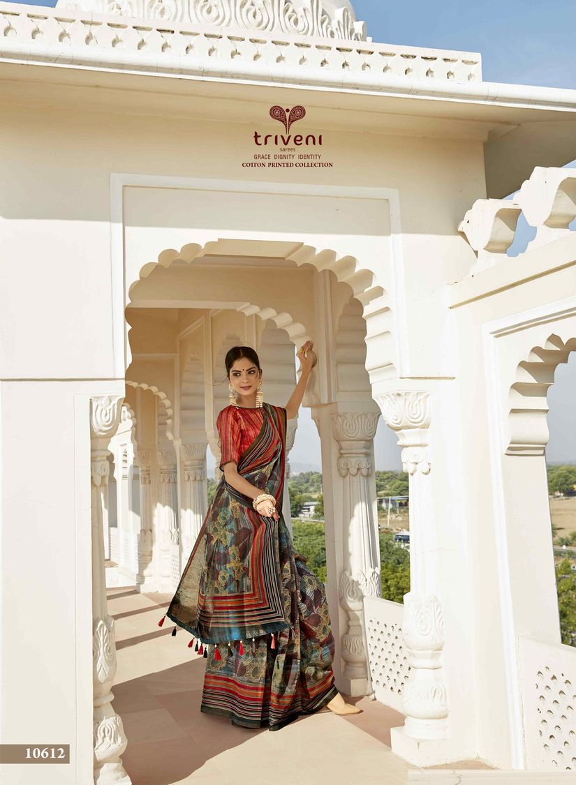 Triveni Muze Vol 2 Cotton Print Traditional Look Saree Online Supplier In Surat Market