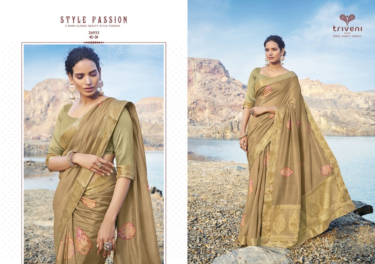 Triveni Shivanya Vol 2 Vichitra Weaving Print Casual Wear Latest Saree Online Shopping