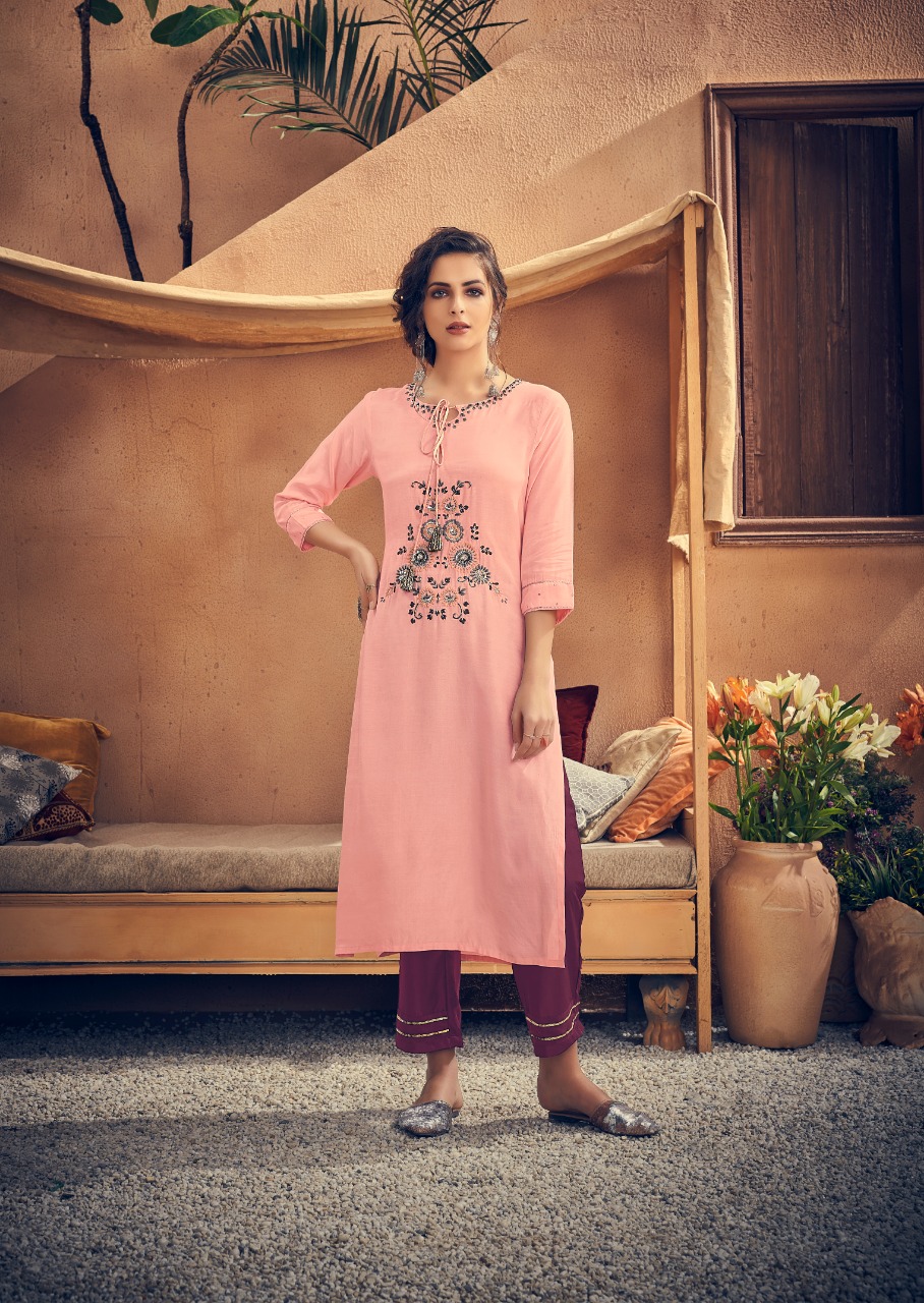 Vintage By Vink Pure Viscose Festive Collections Kurti With Plazzo In Surat Market