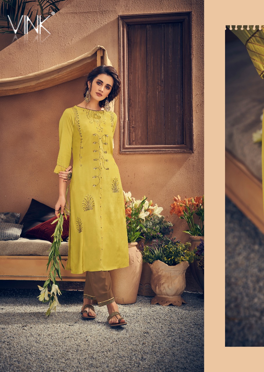 Vintage By Vink Pure Viscose Festive Collections Kurti With Plazzo In Surat Market