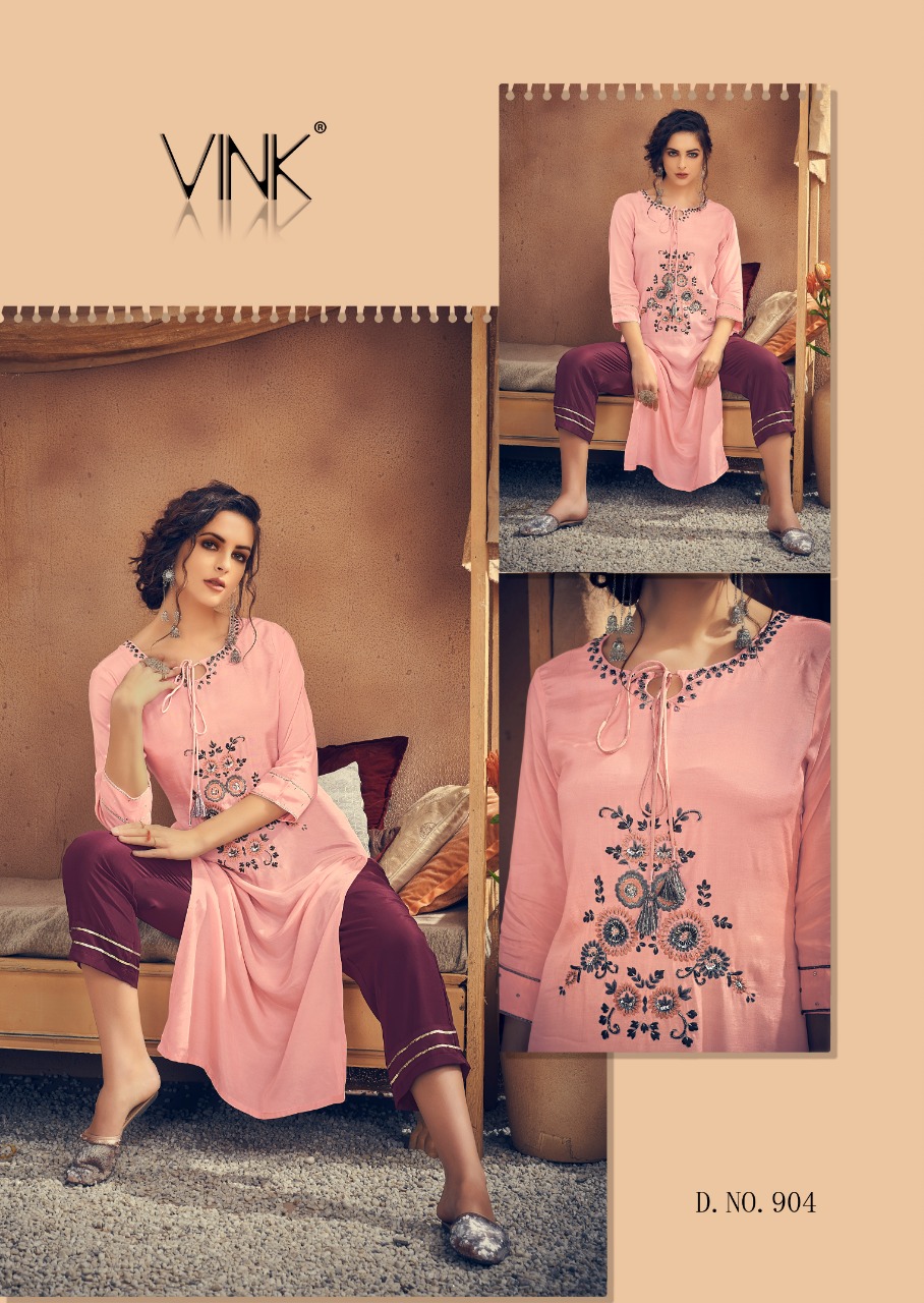 Vintage By Vink Pure Viscose Festive Collections Kurti With Plazzo In Surat Market