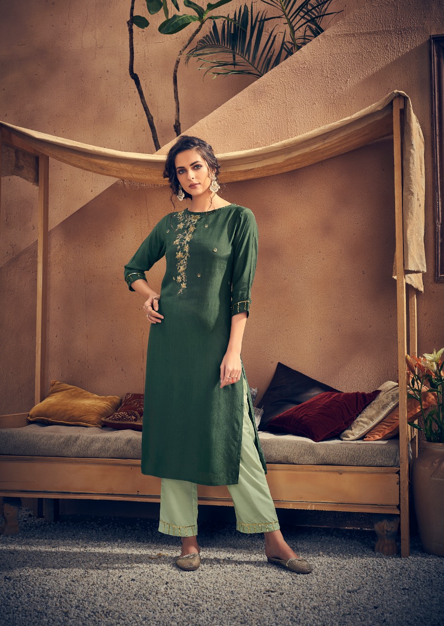 Vintage By Vink Pure Viscose Festive Collections Kurti With Plazzo In Surat Market