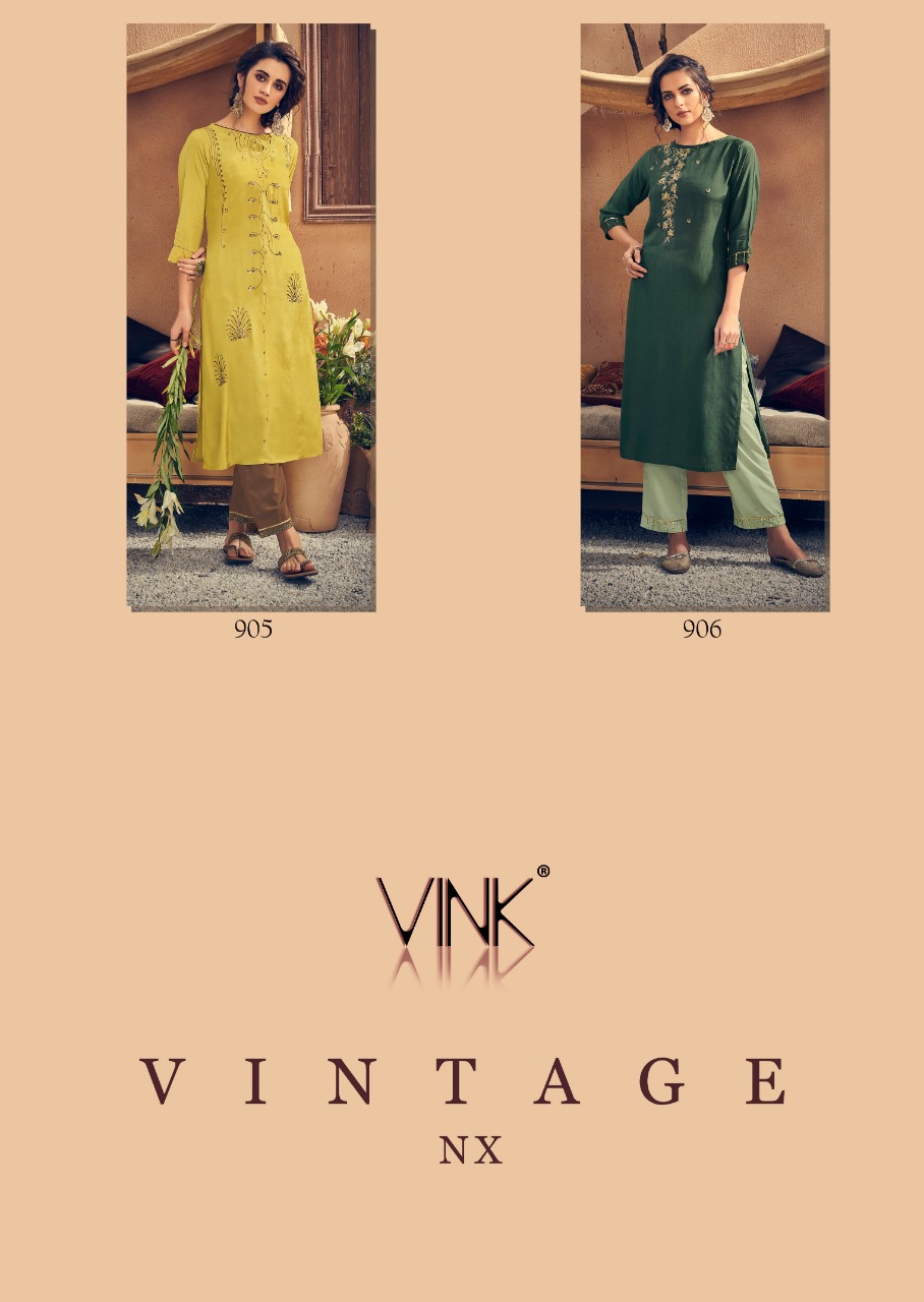 Vintage By Vink Pure Viscose Festive Collections Kurti With Plazzo In Surat Market