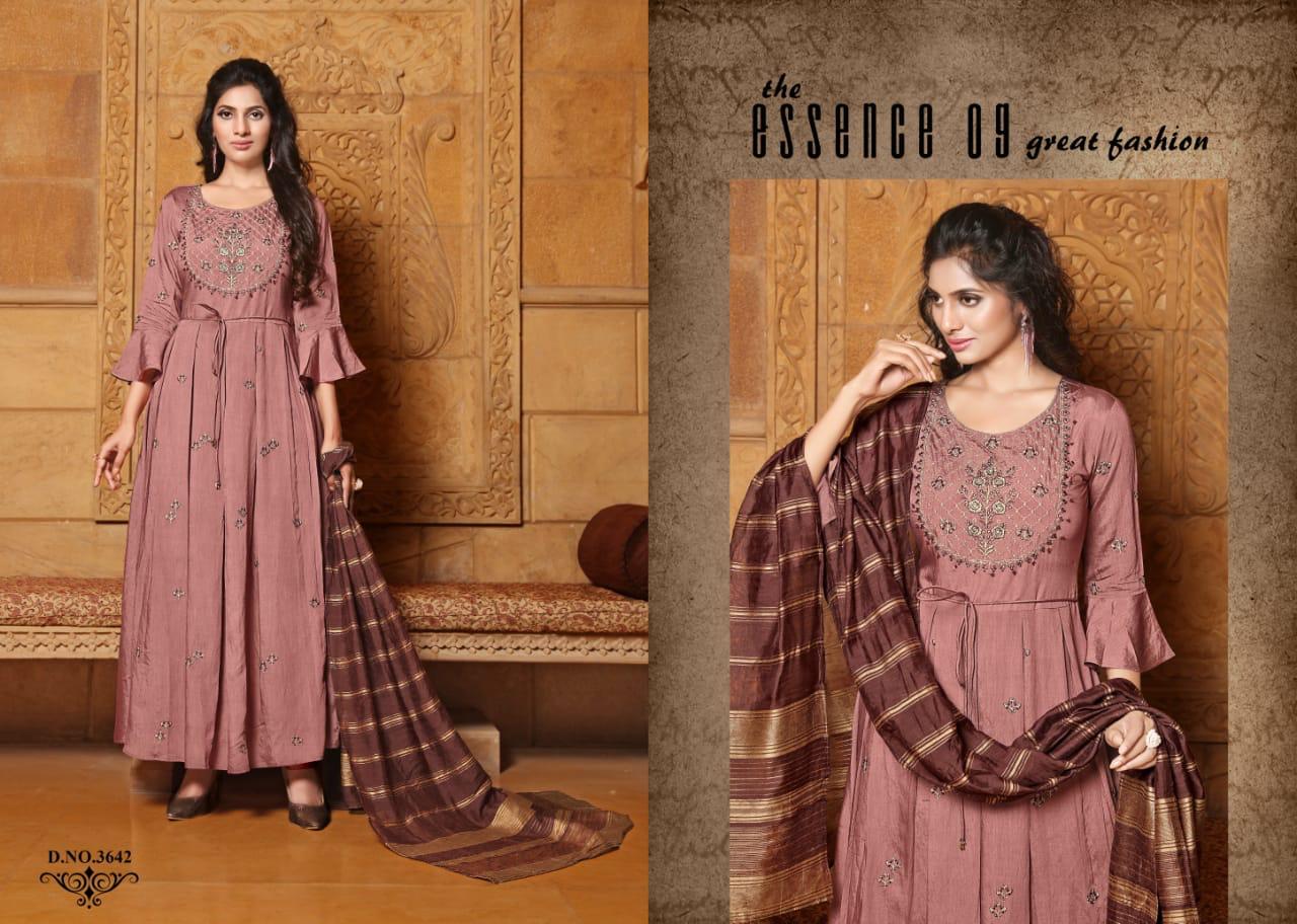 Yami Fashion Gajban Long Party Wear Exclusive Viscose Chanderi Kurti With Dupatta Catalogs