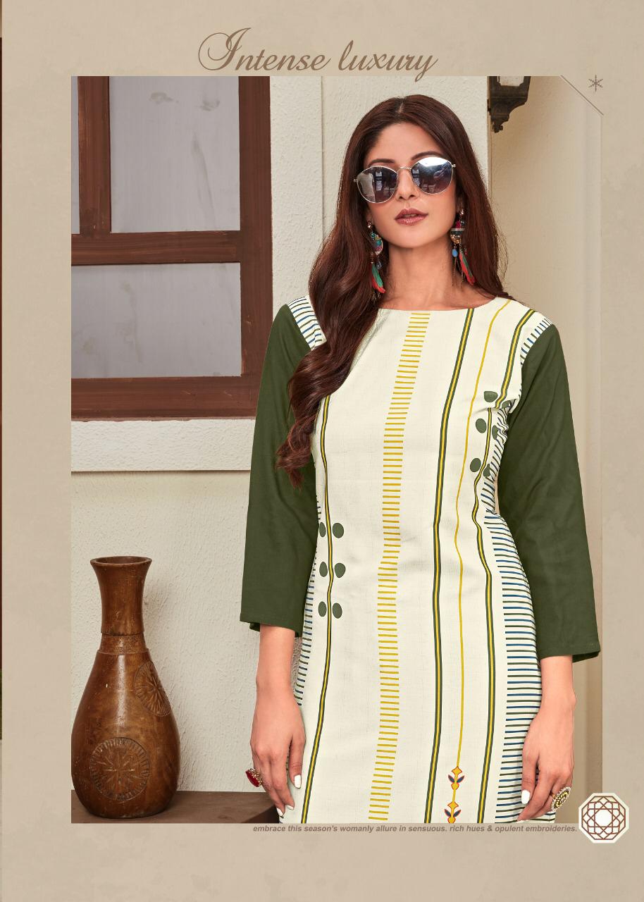 12 Angel Presents Heritage Vol 8 Rayon Digital Print Casual Wear Kurti With Plazzo Set